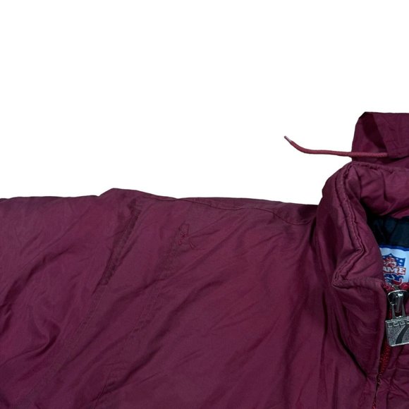 Vtg 90’s San Francisco 49ers Logo 7 Game Day Puffer Jacket Hood Sz M‎ Black/Red - Picture 2 of 16